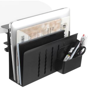 Cheap 2 Tier Desk Side Storage Laptop iPad Stand Document Shelf Organizer with Pen Holder for sale