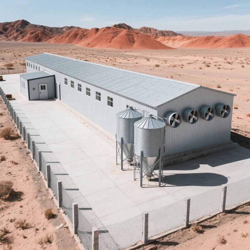 Layer Broiler Steel Structure Chicken House Building for Farming