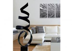 China Modern Abstract Painted Metal Ribbon Sculpture For Interior Decoration on sale