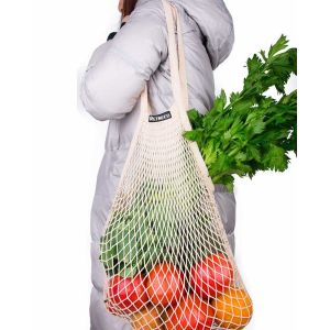 SA8001 40cm Reusable Cotton Grocery Bags Reusable Mesh Shopping Tote ISO14001