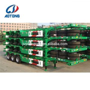 40ft Tri Axles Skeleton Gooseneck Frame Type Container Semi Trailer Chassis with