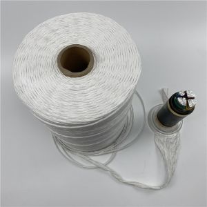100% PP White 500Tex Polypropylene Pp Filler Yarn Fibrillated Cable Material