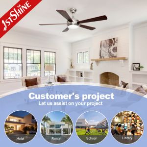 Metal Lamp Body Material 52 Inch Ceiling Fan with Remote Control and 360 Degree