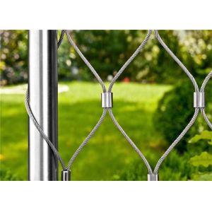 7 X 19 Light Architectural Wire Mesh / Ferruled X Tend Steel Mesh 80x80mm