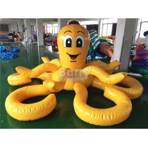 Customized Yellow Octopus Inflatable Pool Floats For Aqua Water Park
