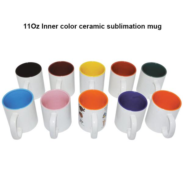 Quality Grade A Inner Color Ceramic Sublimation Mug Coffee Cup 11oz DIY With White Handle wholesale