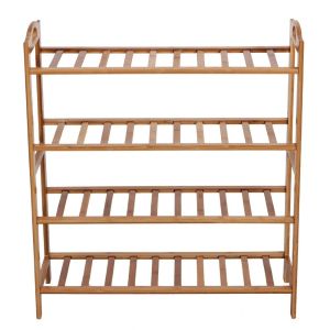 Durable Bamboo Home Furniture 4 Tier Shoe Rack Renewable Resource And Environmen