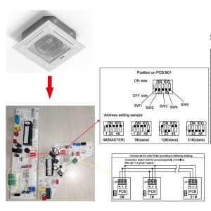 4 Way Chilled Water Ceiling Cassette Fan Coil Unit Modbus Communication