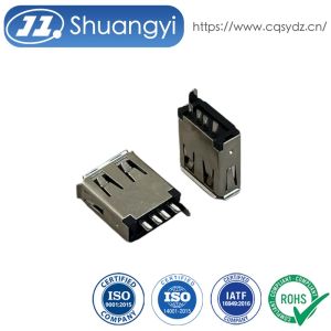 USB 2.0 Type-A Female PCB Connector 4 Pin Electrical Signal Connector