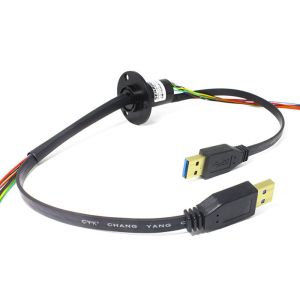 150RPM Through Bore USB Slip Ring Electrical Collector Ring For Ethernet