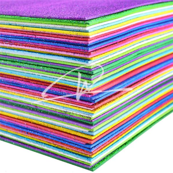 Solid Color Adhesive Glitter EVA Foam Sheet High Density For Handcraft And Decoration