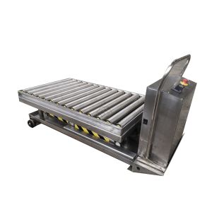 Electric Mobile Stainless Steel Pallet Lift Table With Rollers In Food Field