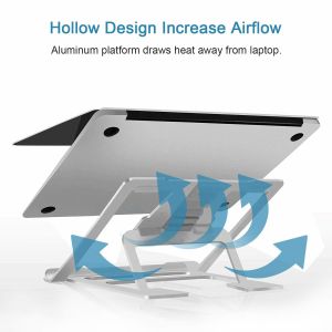 Grey Anodizing Angle Adjustable Notebook Folding Stand For Improved PC