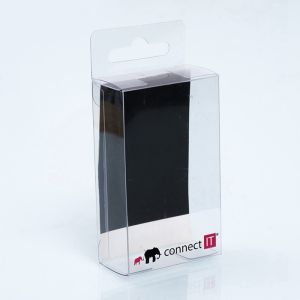 Stamping Clear PVC Packaging Box Embossed Logo With Hanging Hook
