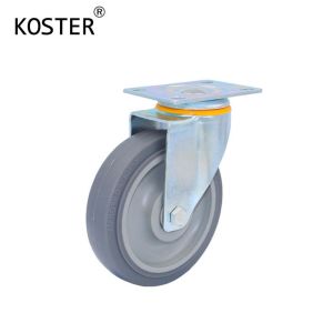 Trolley Furniture Swivel Caster Wheel with 32mm Thickness TPR Soft Grey Rubber