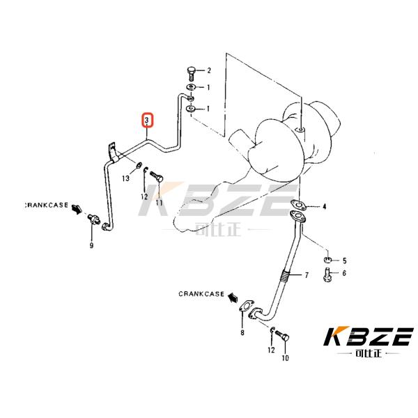 CATERPILLAR S4K 3064 CA5I7856 5I-7856 5I7856 TURBOCHARGER OIL PIPE FOR EXCAVATOR E311