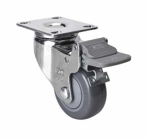 Quality Edl Chrome 2.5mm Thickness 80kg Plate Brake PU Caster 37225-77 Customized Request wholesale