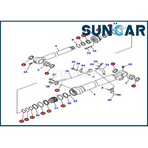 China Wear Resistance Bucket Service Kit 707-99-58320 PC220-6 PC220LC-6Z Komatsu Cylinder Seal Kit on sale