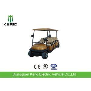 Luxury Brown Color Electric Golf Carts Sightseeing Bus For Six Person Low Noise