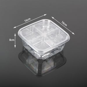 Customize PET Clear Disposable Plastic square Cake Container Disposable Fruit