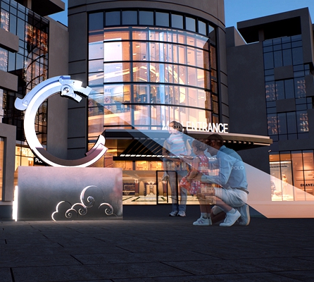 Metal Pavilion for Outdoor Sculpture and Public Art Unique Rose-Shaped Abstract Design