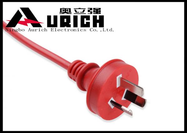 Quality Home Appliance AC Australia Power Cord , SAA Approved Three Prong Power Cable wholesale
