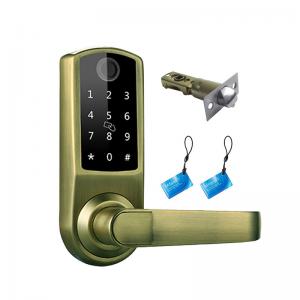 Cheap BLE TTLock App Controlled Door Lock 4xAA Batteries RFID Keyless Entry for sale