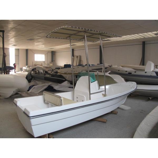 Quality Folding Canopy Small Fiberglass Fishing Boats Four Line Switch 4.2m With Double Seats wholesale