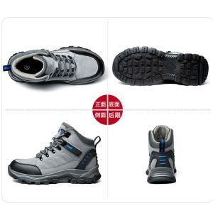 Mid-Cut Welding Safety Shoes with Custom Logo and Gray Color Suede Work Boots