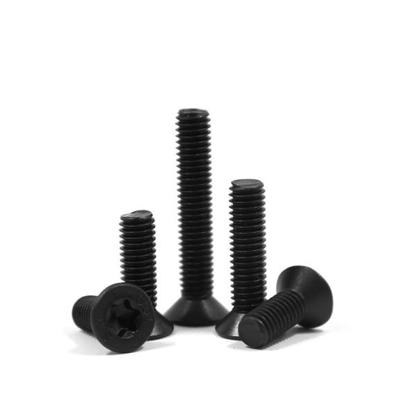 Quality M4 14mm Black Oxide Flat Countersunk Head Steel Metric Mini Torx Screws with Control wholesale