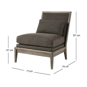 Eco Friendly Linen Upholstered Lounge Chair With Soft Padded Backrest And