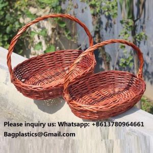 OEM Large Gift Basket Bread Flower Picnic Handmade Woven Custom Straw Wicker Rattan Storage Basket Wicker Gift Baskets Bread Flower Picnic Handmade Woven Custom Wicker Rattan Storage Basket