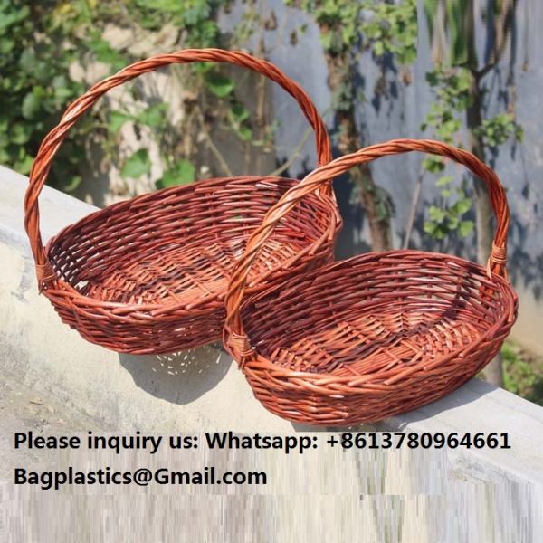OEM Large Gift Basket Bread Flower Picnic Handmade Woven Custom Straw Wicker