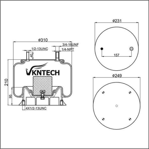 Auto Chassis Firestone Airide Air Spring W01-358-8646 1T15M-2 Replacement