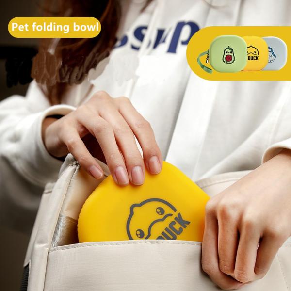 Silicone Accompanying Collapsible Pet Water Bowl For Going Out