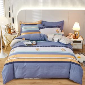 Multi Colors 100% Cotton Double Bedding Set King Size Duvet Cover for Home Hotel