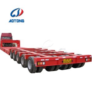 Mechanical Suspension low loader excavator trailer 100tons for heavy duty truck
