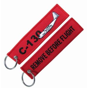 C-130 Flight Lanyard Polyester Thread Embroidery Keychain Tag