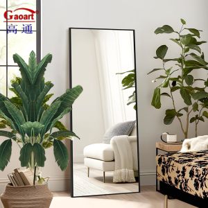 Home Decor Full Length Floor Mirror with Aluninium Alloy Frame and Gold Arch