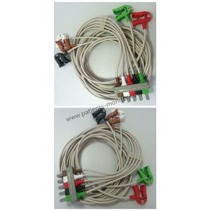 PHiliph Cbl Shielded Adult 5 lead grabbers safety AAMI clips M1623A In Good