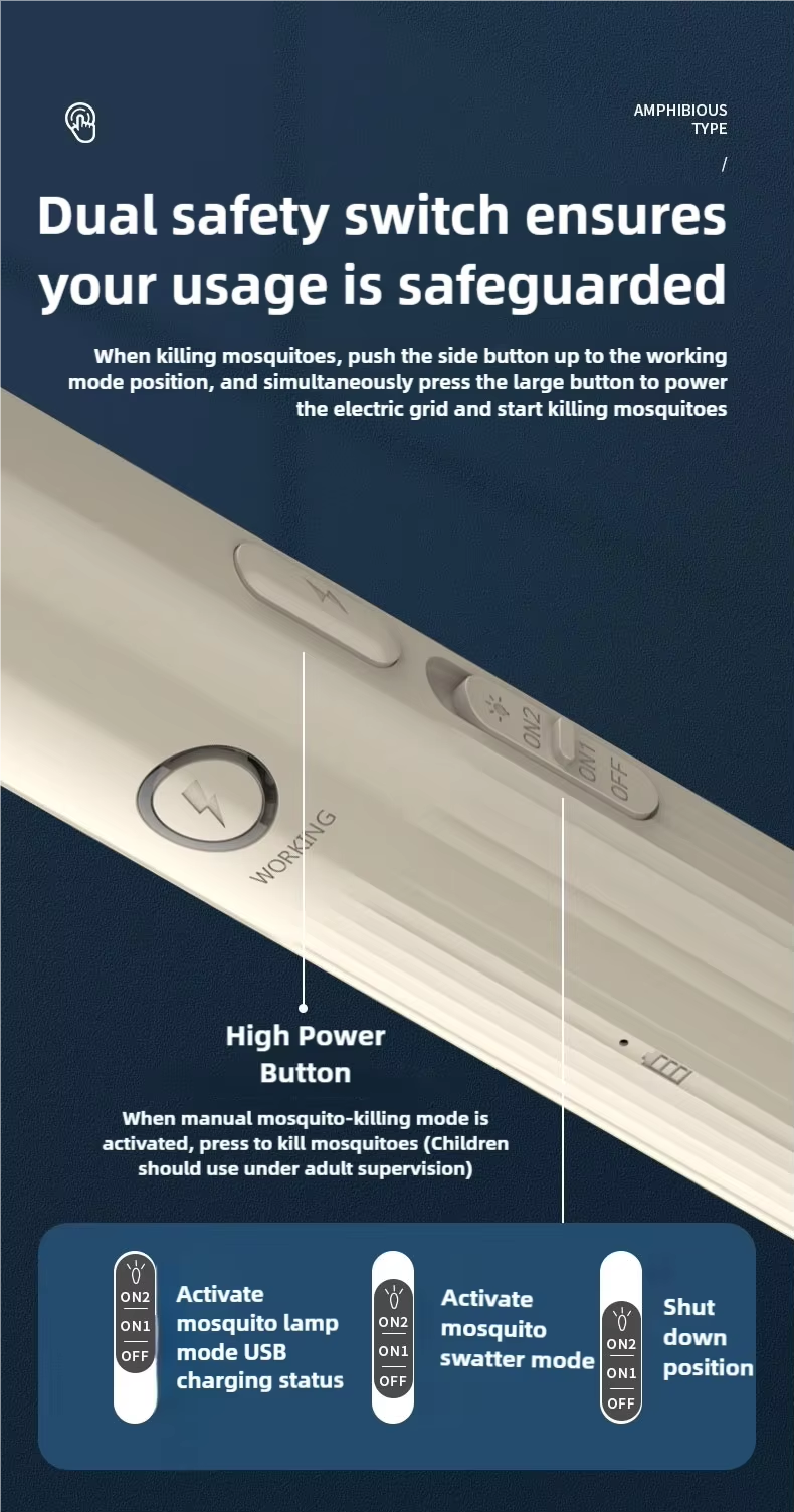 JZ High Voltage Rechargeable Suspension Mosquito Lamp + USB Type Bug Zapper 2 In