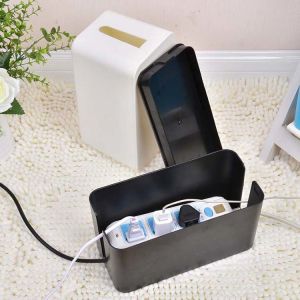 Rectangle Plastic Cable Organizer Box Power Strip Cord Organizer
