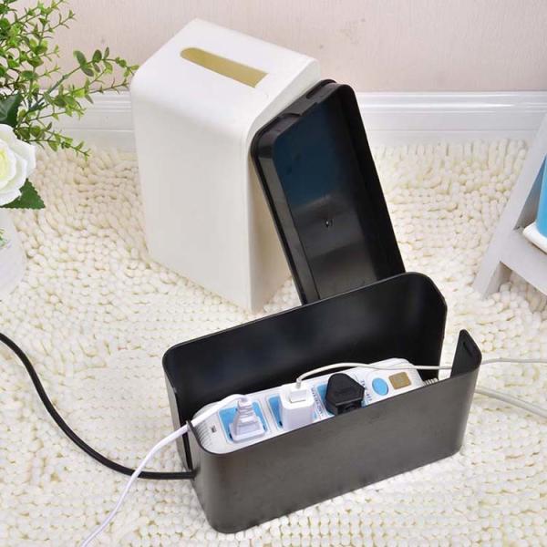 Quality Rectangle Plastic Cable Organizer Box Power Strip Cord Organizer wholesale