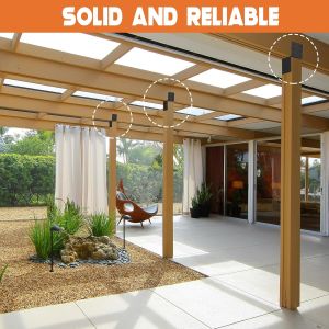 Steel Post Anchor Connector 4pcs Cap & Tie Bracket Set Secures Posts To Wood