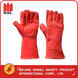Cheap SLG-SMT-24A goat split leather welding gloves for sale