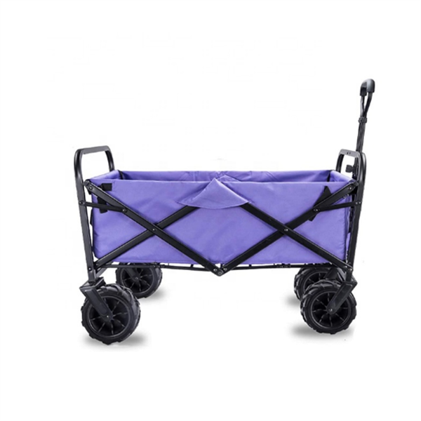 Four Wheel Folding Beach Wagon Garden Hand Cart Collapsible Shopping Trolley