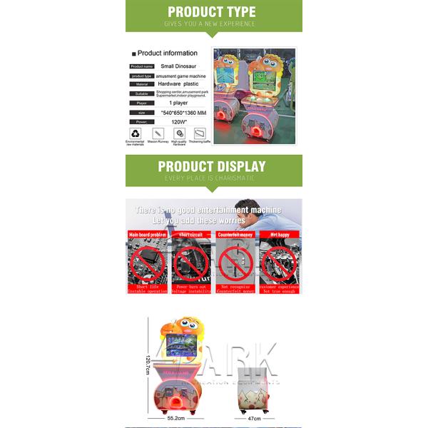 Small Dinosaur Kids Redemption Capsule Toy Game Machine For Shopping Center
