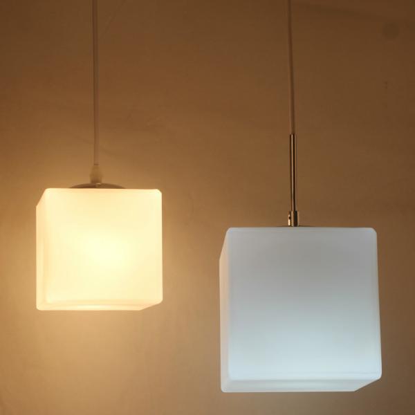 Modern Cubi Pendant Lamp milk white cubic glass cube Suspension Light(WH-MI-334)