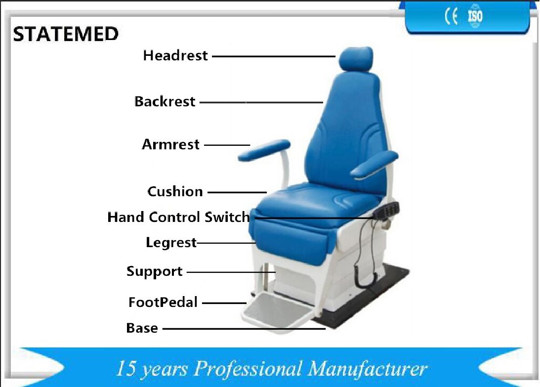 China 360° Railing Adjusting Scope Electrical ENT Examination Chair With Over 150mm Shifting Scope Of Cushion on sale