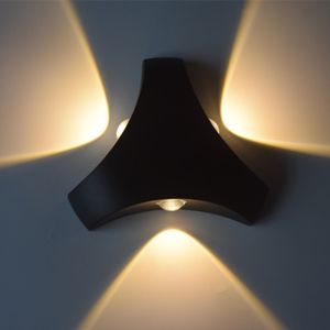 Indoor outdoor 9W Led Wall Lamp Aluminum triangle surface wall mouted Light(WH